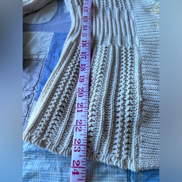 Vintage Y2K Eddie Bauer Womens Cream Knit Cottagecore Cabincore Cardigan Medium - Picture 10 of 13